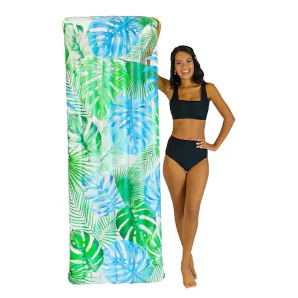 PoolCandy Deluxe Pool Raft with Palm Print